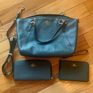 Coach purse with matching wallet and smaller coin purse.